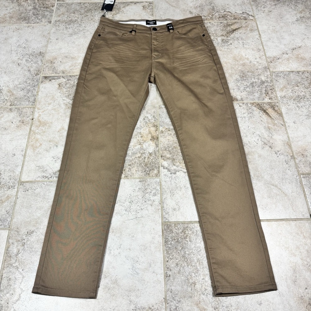 Barabas Pants Men's 38x32 Taupe Brown Los Angeles Stretch Denim Designer